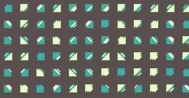 Üçgenlerden oluşan soyut şekillerle yatay vektör şablonu. Düz arkaplanda üretken sanat