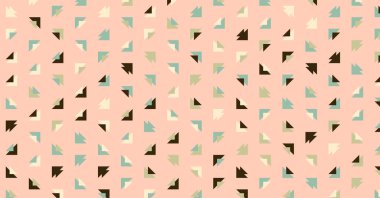 Çoklu üçgenden yapılmış ok şekilli yatay vektör şablonu. Düz arkaplan ile üretken sanat 