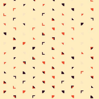 Kare vektör şablonu ve birden fazla üçgenden yapılmış ok figürleri. Düz arkaplan ile üretken sanat  