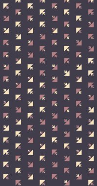 Soyut üçgenlerden oluşan uzun dikey vektör şablonu. Düz arkaplanda üretken sanat