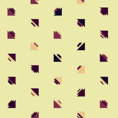 Kare vektör şablonu ve birden fazla üçgenden yapılmış ok figürleri. Düz arkaplan ile üretken sanat  