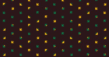 Çoklu üçgenden yapılmış ok şekilli yatay vektör şablonu. Düz arkaplan ile üretken sanat 