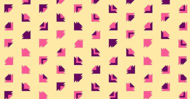 Soyut üçgenlerden yapılmış yatay vektör şablonu. Düz arkaplan ile üretken sanat  