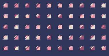 Çoklu üçgenden yapılmış ok şekilli yatay vektör şablonu. Düz arkaplan ile üretken sanat 