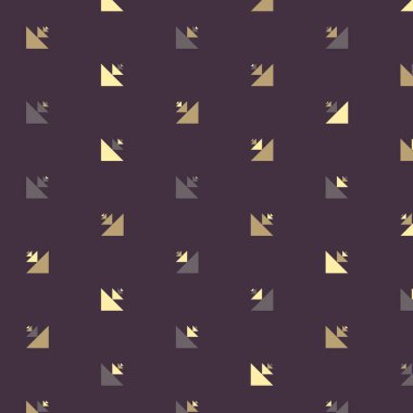 Birden fazla üçgenden oluşan kare vektör şablonu. Düz arkaplan ile üretken sanat 