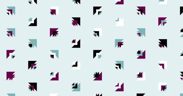 Горизонтальный Векторный Шаблон Абстрактными Фигурами Треугольников Генеративное Искусство Простом Фоне — стоковый вектор