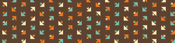 Horizontal  vector template with arrow figures made of multiple triangles. Generative art with plain background 