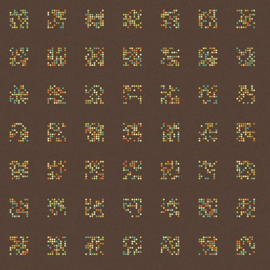 soyut renkli yarım tonlu noktalar üretken sanat arkaplan çizimleri