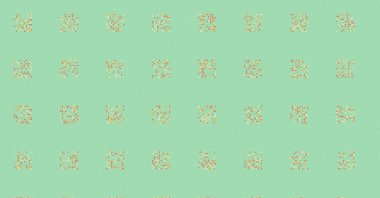 Soyut Renk Yarım Tonlama Noktaları üretken sanat arkaplanı çizimi