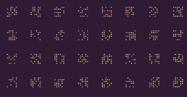 Soyut Renk Yarım Tonlama Noktaları üretken sanat arkaplanı çizimi