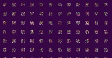 Soyut Renk Yarım Tonlama Noktaları üretken sanat arkaplanı çizimi