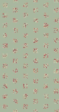 Noktalardan oluşan uzun dikey vektör şablonu. Renkli arka plana sahip üretken sanat  