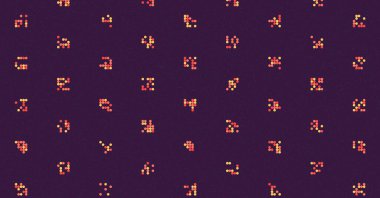 Soyut Renk Yarım Tonlama Noktaları üretken sanat arkaplanı çizimi