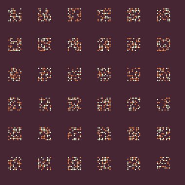 Soyut Renk Yarım Tonlama Noktaları üretken sanat arkaplanı çizimi