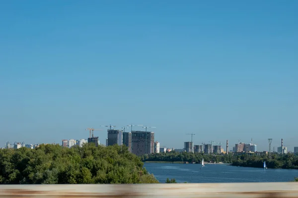 Ουκρανία Κίεβο Σεπτεμβρίου 2020 Θέα Από Νότια Γέφυρα Προς Την — Φωτογραφία Αρχείου