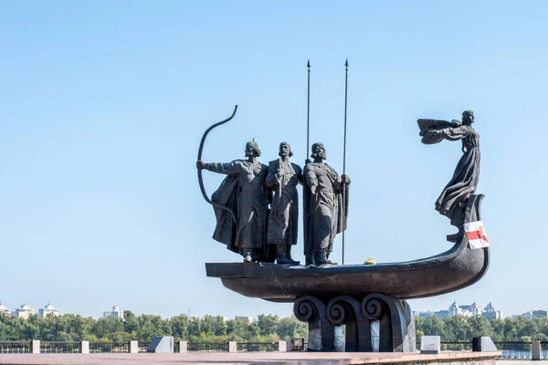 Ukraina Kiev September 2020 Kiev Grundare Monument Med Vit Röd — Stockfoto