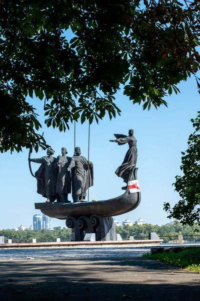 Ukraine Kyiv September 2020 Kyiv Founders Monument White Red White — Stock Photo, Image