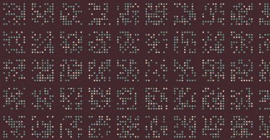 soyut renkli yarım tonlu noktalar üretken sanat arkaplan çizimleri