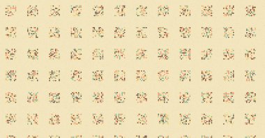 soyut renkli yarım tonlu noktalar üretken sanat arkaplan çizimleri