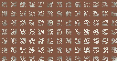 soyut renkli yarım tonlu noktalar üretken sanat arkaplan çizimleri