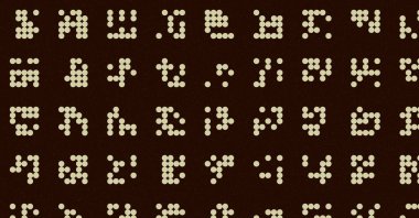 soyut renkli yarım tonlu noktalar üretken sanat arkaplan çizimleri