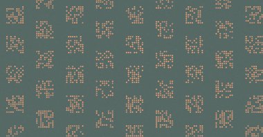 soyut renkli yarım tonlu noktalar üretken sanat arkaplan çizimleri