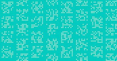 soyut renkli yarım tonlu noktalar üretken sanat arkaplan çizimleri