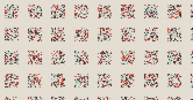 Soyut Renk Yarım Tonlama Noktaları üretken sanat arkaplanı çizimi