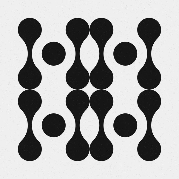 추상적 크로스 Dots Logo Generative Computative Art Illustration — 스톡 벡터