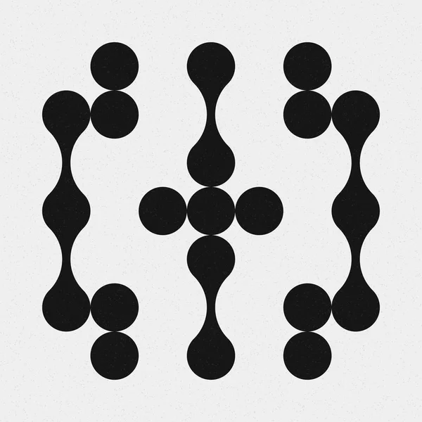 抽象的クロスパターンドットロゴ生成的計算アートイラスト — ストックベクタ