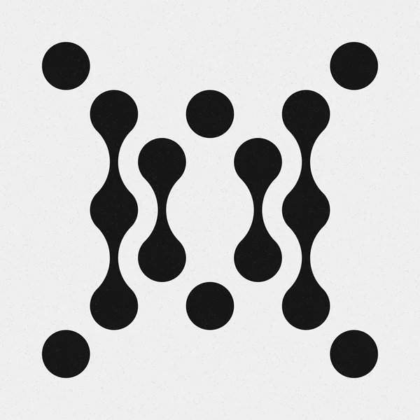 추상적 크로스 Dots Logo Generative Computative Art Illustration — 스톡 벡터