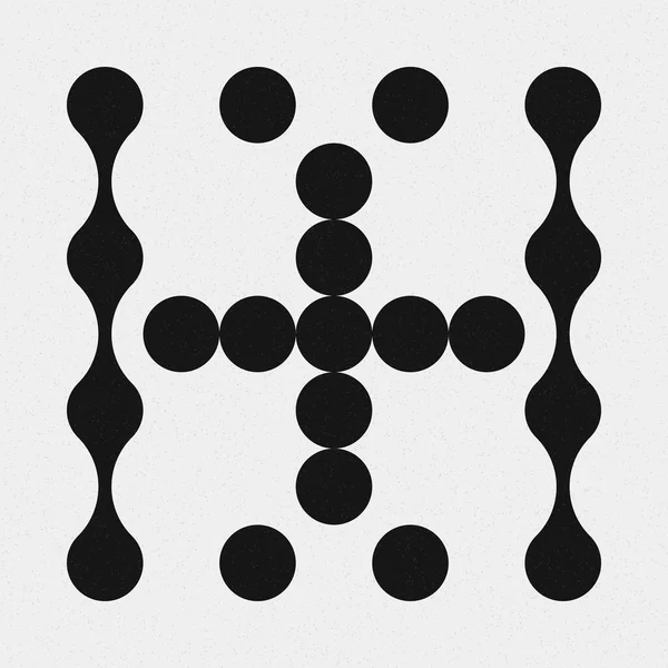 Astratto Croce Pattern Dots Logo Arte Computazionale Generativa Illustrazione — Vettoriale Stock