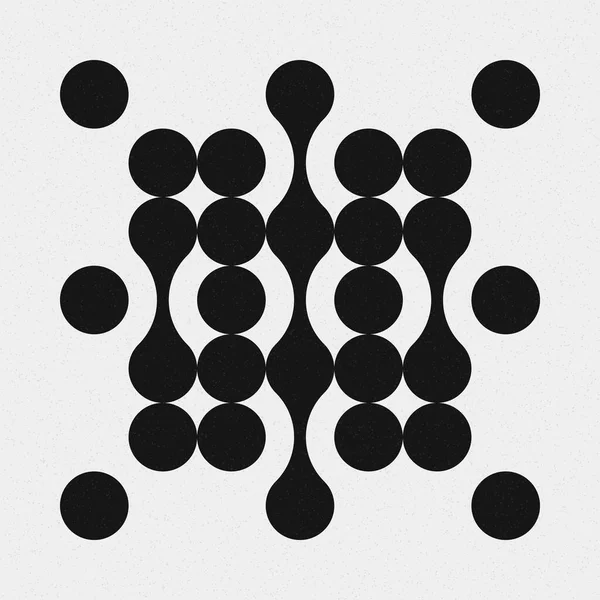 추상적 크로스 Dots Logo Generative Computative Art Illustration — 스톡 벡터