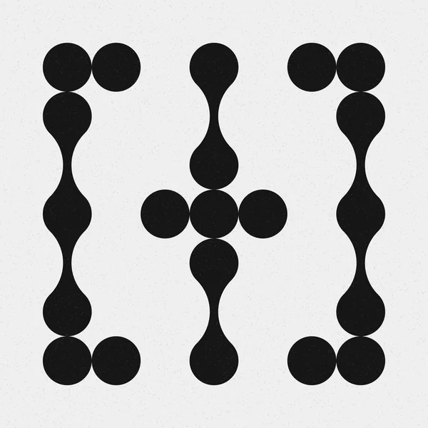 추상적 크로스 Dots Logo Generative Computative Art Illustration — 스톡 벡터