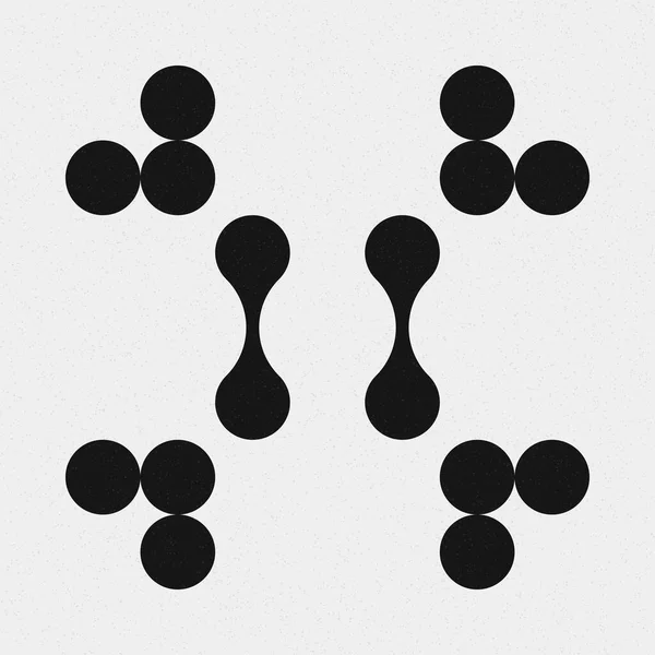 추상적 크로스 Dots Logo Generative Computative Art Illustration — 스톡 벡터