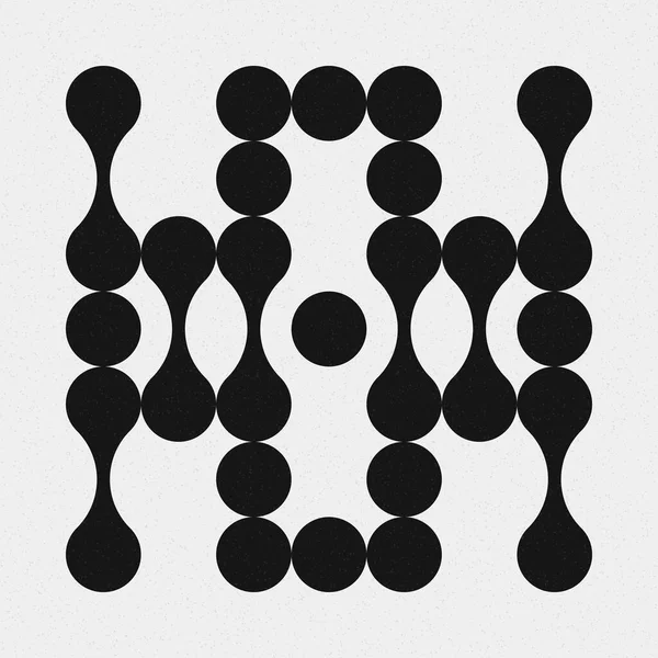 추상적 크로스 Dots Logo Generative Computative Art Illustration — 스톡 벡터