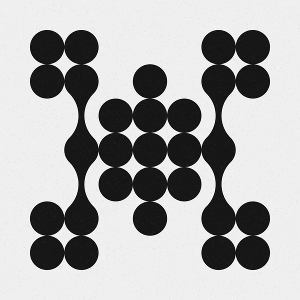 추상적 크로스 Dots Logo Generative Computative Art Illustration — 스톡 벡터