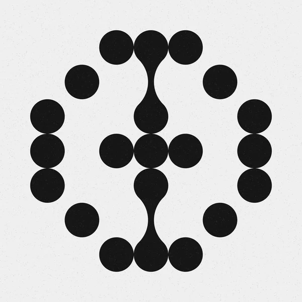 추상적 크로스 Dots Logo Generative Computative Art Illustration — 스톡 벡터