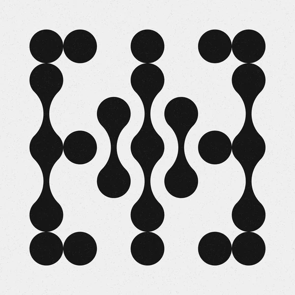 추상적 크로스 Dots Logo Generative Computative Art Illustration — 스톡 벡터