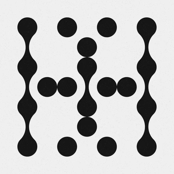 추상적 크로스 Dots Logo Generative Computative Art Illustration — 스톡 벡터