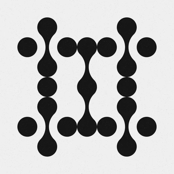 추상적 크로스 Dots Logo Generative Computative Art Illustration — 스톡 벡터