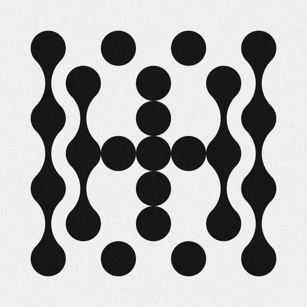 추상적 크로스 Dots Logo Generative Computative Art Illustration — 스톡 벡터