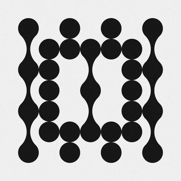 추상적 크로스 Dots Logo Generative Computative Art Illustration — 스톡 벡터