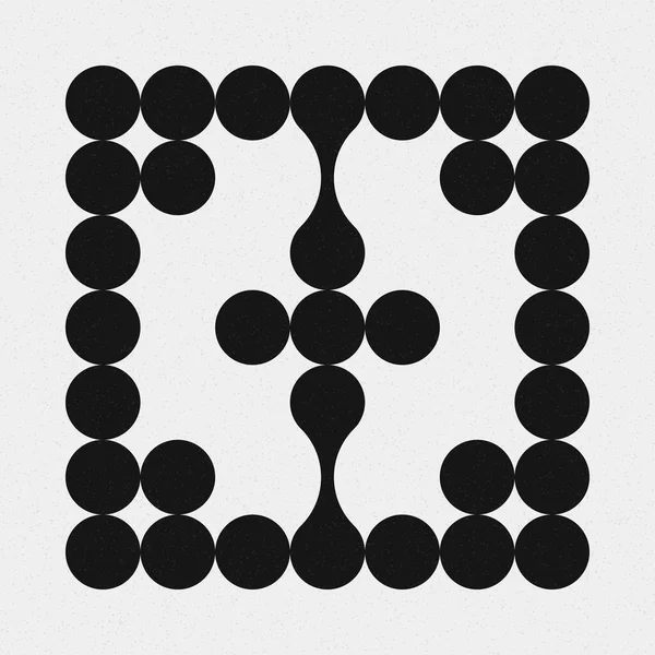 추상적 크로스 Dots Logo Generative Computative Art Illustration — 스톡 벡터