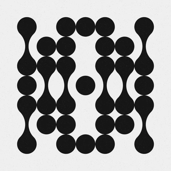 추상적 크로스 Dots Logo Generative Computative Art Illustration — 스톡 벡터