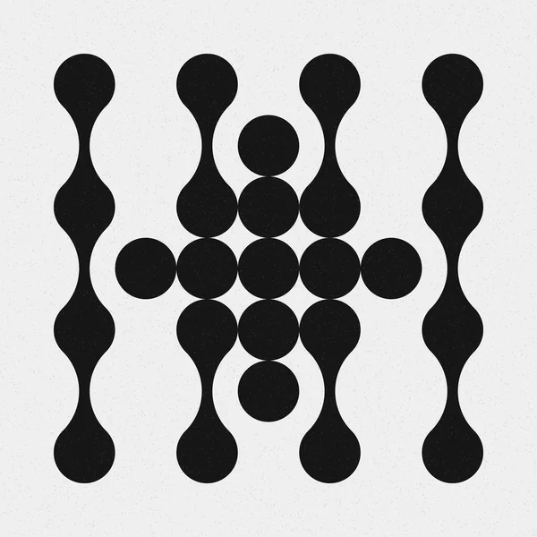 추상적 크로스 Dots Logo Generative Computative Art Illustration — 스톡 벡터