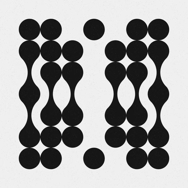 추상적 크로스 Dots Logo Generative Computative Art Illustration — 스톡 벡터