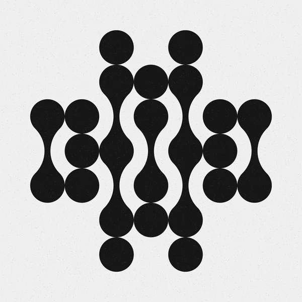 추상적 크로스 Dots Logo Generative Computative Art Illustration — 스톡 벡터