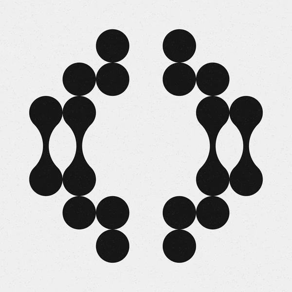 추상적 크로스 Dots Logo Generative Computative Art Illustration — 스톡 벡터