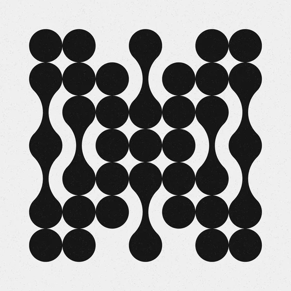 추상적 크로스 Dots Logo Generative Computative Art Illustration — 스톡 벡터